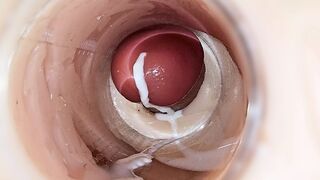 Online cam inside deep vagina captures enormous ejaculation of cum