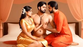 The ravishing wifey was working in the kitchen, the fiance came from ass and started having sex.