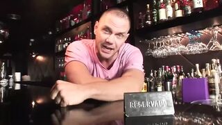 Huge cock pounding tight brunette on the bar floor