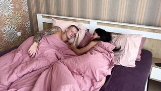 Cuck-old jerks off and orgasm from watching his wifey get pounded by 2 penises